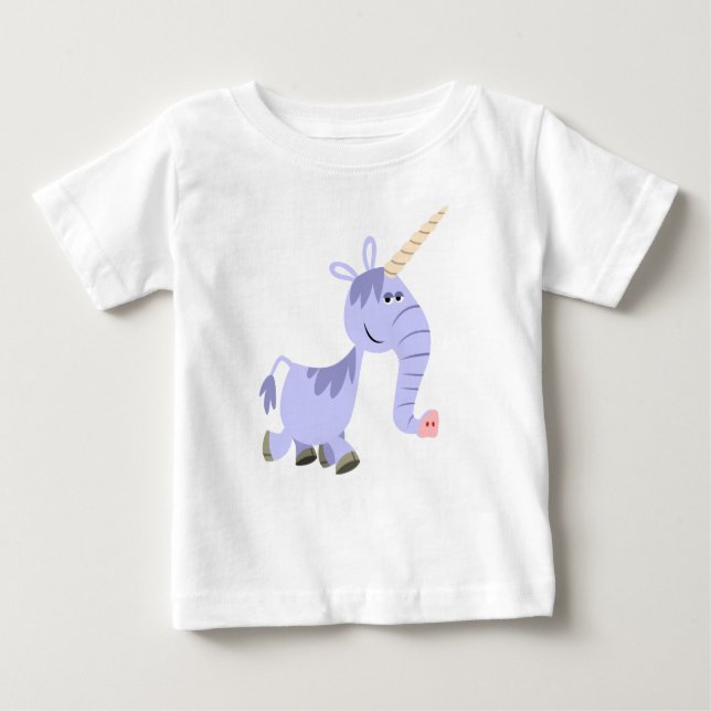 Cute Unusual Cartoon Unicorn Baby T-Shirt (Front)