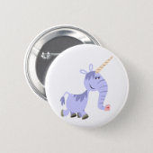 Cute Unusual Cartoon Unicorn Button Badge (Front & Back)