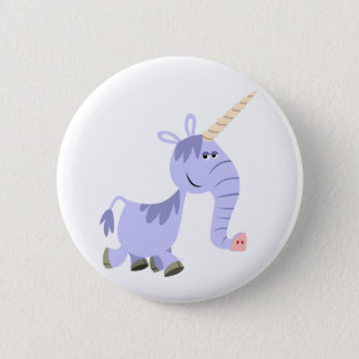 Cute Unusual Cartoon Unicorn Button Badge