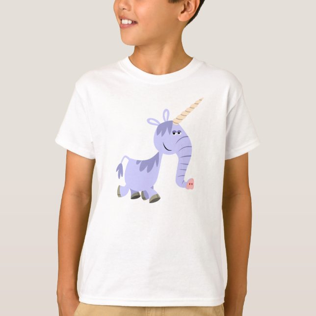 Cute Unusual Cartoon Unicorn Children T-Shirt (Front)