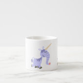 Cute Unusual Cartoon Unicorn Espresso Mug (Front)