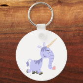 Cute Unusual Cartoon Unicorn Keychain (Front)