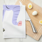 Cute Unusual Cartoon Unicorn Kitchen Towel (Quarter Fold)