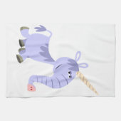 Cute Unusual Cartoon Unicorn Kitchen Towel (Horizontal)