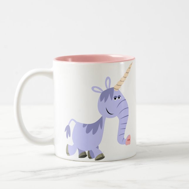 Cute Unusual Cartoon Unicorn Mug (Left)