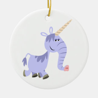 Cute Unusual Cartoon Unicorn Ornament