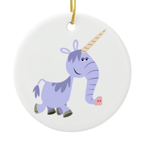 Cute Unusual Cartoon Unicorn Ornament