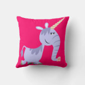 Cute Unusual Cartoon Unicorn Pillow (Back)