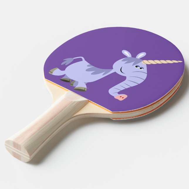 Cute Unusual Cartoon Unicorn Ping Pong Paddle (Front Angle)