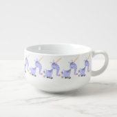 Cute Unusual Cartoon Unicorn Soup Mug (Left)
