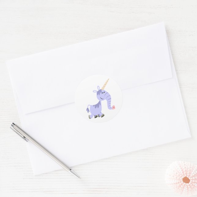 Cute Unusual Cartoon Unicorn Sticker (Envelope)