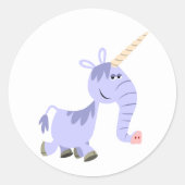 Cute Unusual Cartoon Unicorn Sticker (Front)
