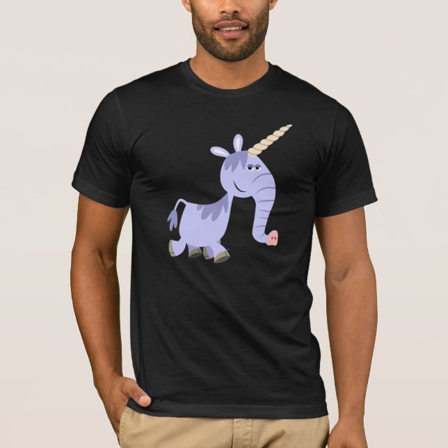 Cute Unusual Cartoon Unicorn T-Shirt (Front)