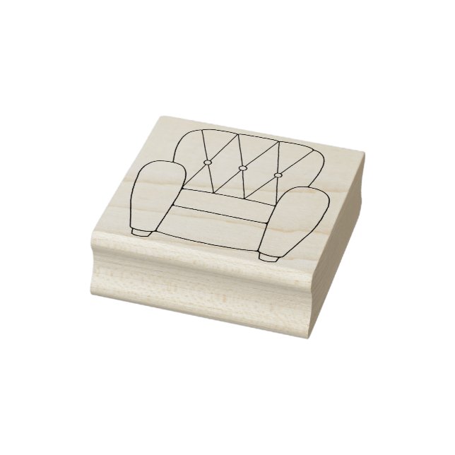 Cute Upholstered Chair Rubber Stamp (Stamp)