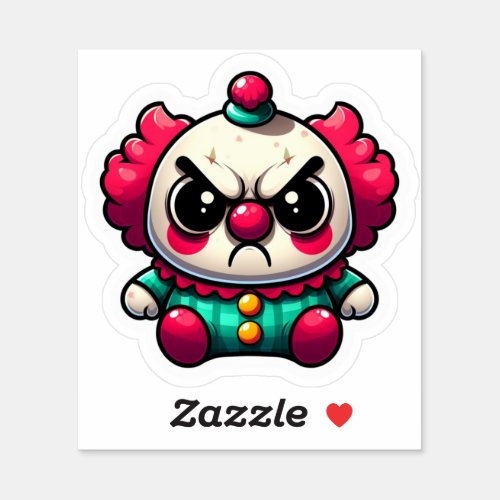 Cute Upset Clown Sticker
