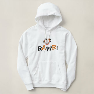 Cute Upside Down Baby Tiger RAWR! Embroidered Hoodie