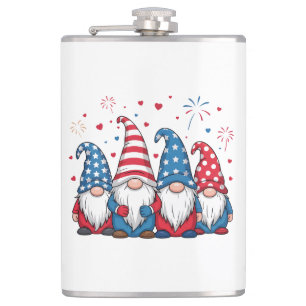 Cute USA American Gnomes Cartoon-68123 Flask
