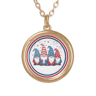 Cute USA American Gnomes Cartoon-68123 Gold Plated Necklace
