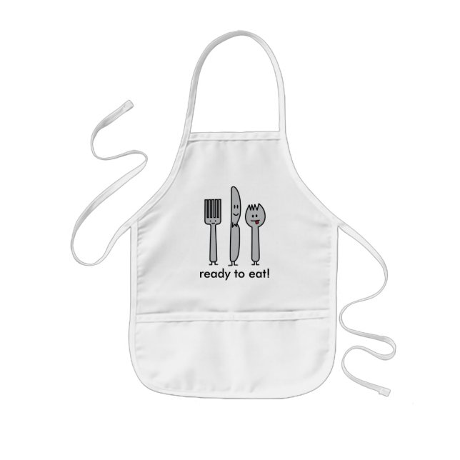 Cute utensils, ready to eat! kids' apron (Front)