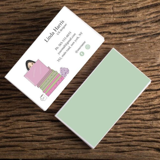 Cute, UX designer, graphic designer Business Card (Creator Uploaded)