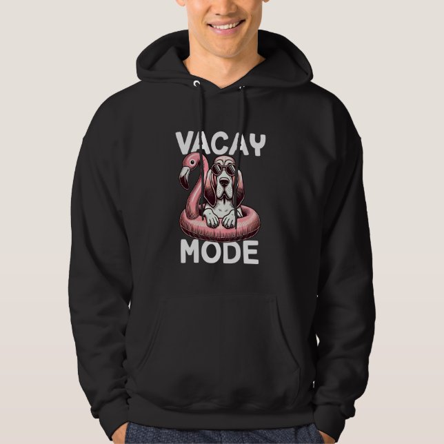 Cute Vacay Mode Bloodhound Dog Mom Summer Vacation Hoodie (Front)