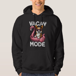 Cute Vacay Mode Corgi Dog Mom Summer Vacation Trip Hoodie
