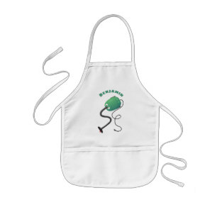 Cute vacuum cleaner cartoon humor kids' apron