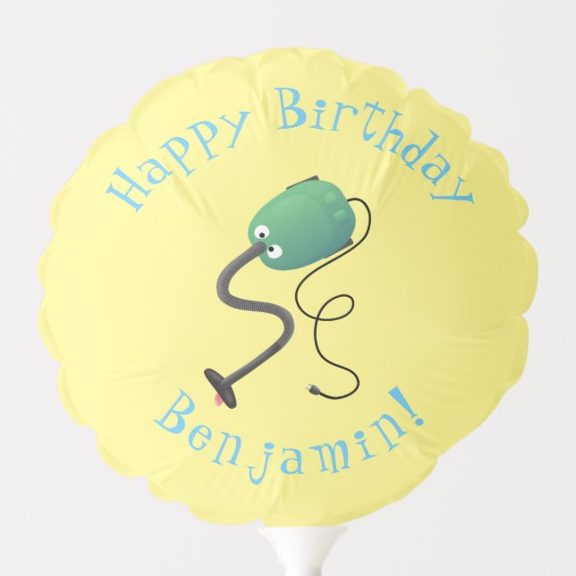 Cute vacuum cleaner cartoon humour balloon (Front)