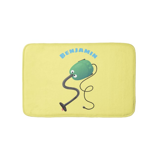 Cute vacuum cleaner cartoon humour bath mat (Front)