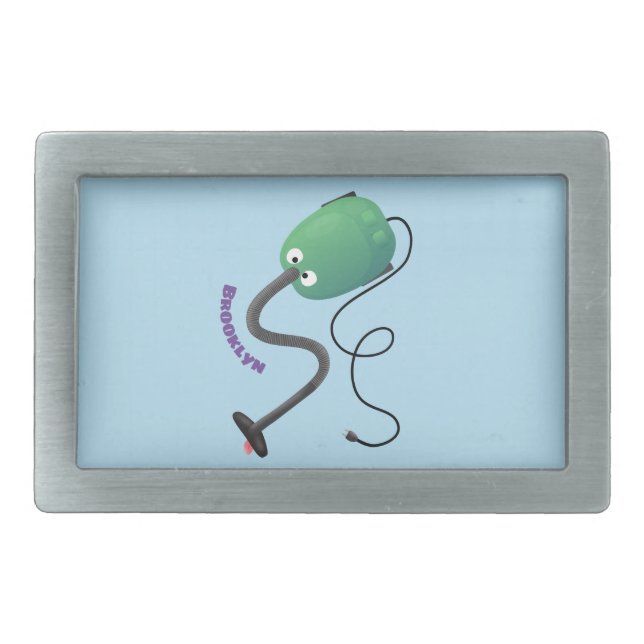 Cute vacuum cleaner cartoon humour belt buckle (Front)