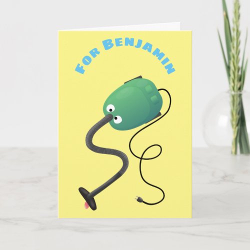 Cute vacuum cleaner cartoon humour card