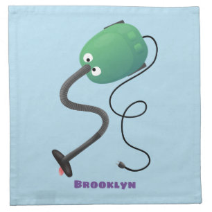 Cute vacuum cleaner cartoon humour cloth napkin