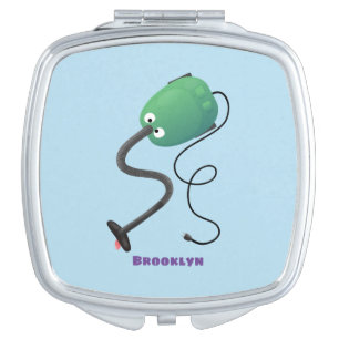 Cute vacuum cleaner cartoon humour compact mirror