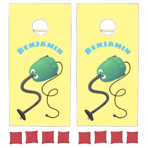 Cute vacuum cleaner cartoon humour cornhole set