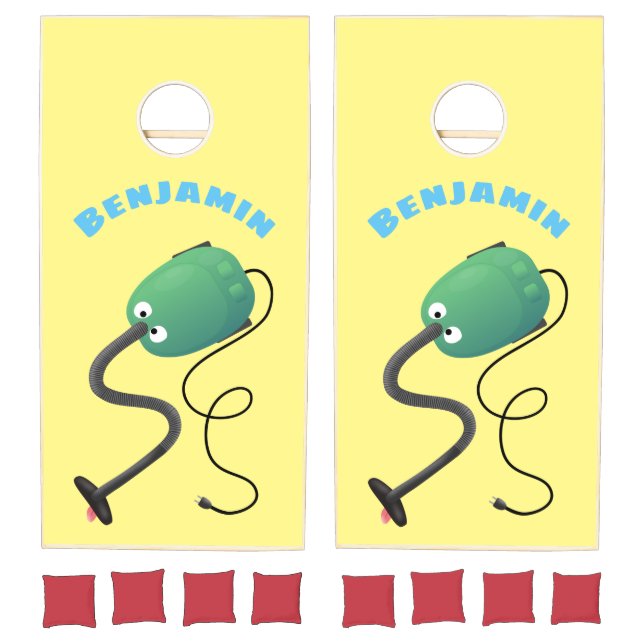 Cute vacuum cleaner cartoon humour cornhole set (Set)