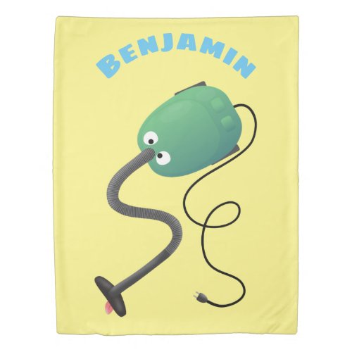 Cute vacuum cleaner cartoon humour duvet cover