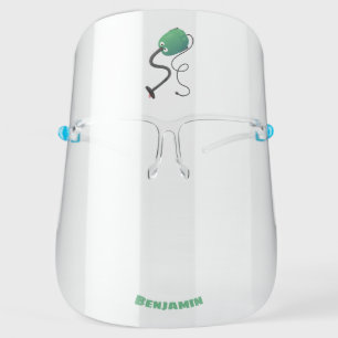Cute vacuum cleaner cartoon humour face shield