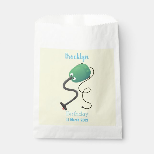 Cute vacuum cleaner cartoon humour  favor bag (Front)