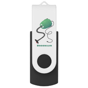 Cute vacuum cleaner cartoon humour flash drive