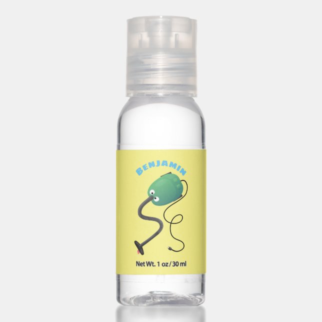 Cute vacuum cleaner cartoon humour hand sanitizer (Front)