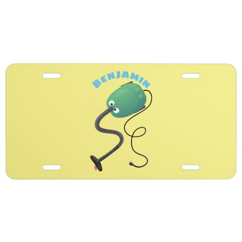 Cute vacuum cleaner cartoon humour  license plate