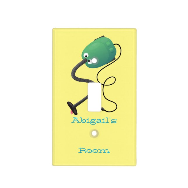 Cute vacuum cleaner cartoon humour  light switch cover (Front)