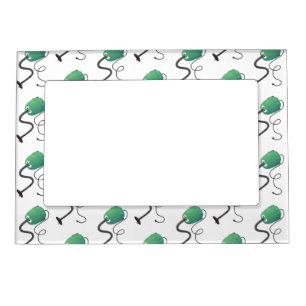 Cute vacuum cleaner cartoon humour magnetic frame