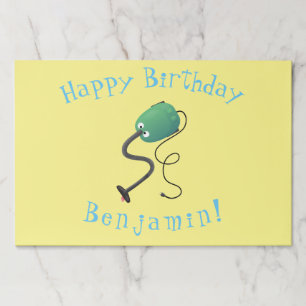 Cute vacuum cleaner cartoon humour paper pad
