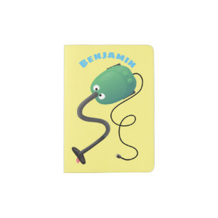 Cute vacuum cleaner cartoon humour passport holder
