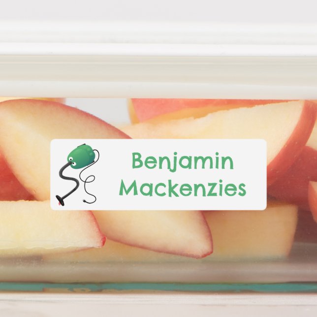 Cute vacuum cleaner cartoon humour personalized labels (Affixed)