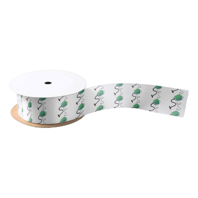 Cute vacuum cleaner cartoon humour satin ribbon (Spool)