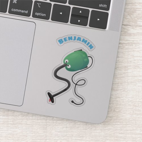 Cute vacuum cleaner cartoon humour sticker