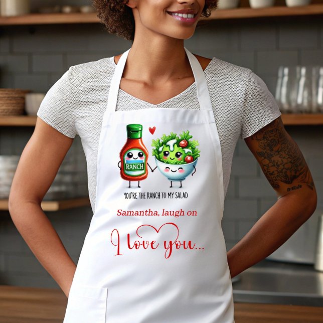 Cute Valentine Apron Funny Food Quotes Custom Name (Cute Valentine Apron Funny Food Quotes Custom Name)
