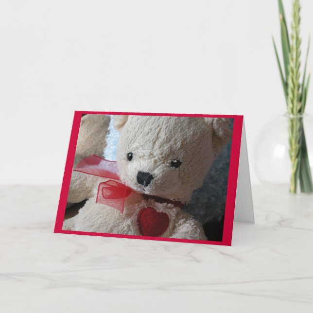 Cute Valentine Bear Holiday Card (Front)
